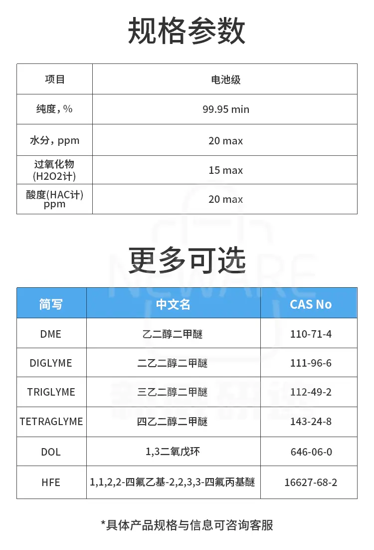 醚类锂离子电解液溶剂